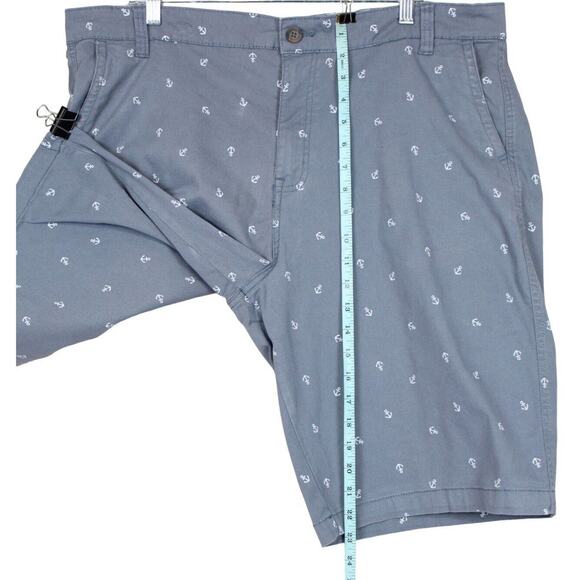 Company 81 Chino Short Anchor Print Pockets Flat Front Men 40 / 11 Gray Nautical - Picture 3 of 10